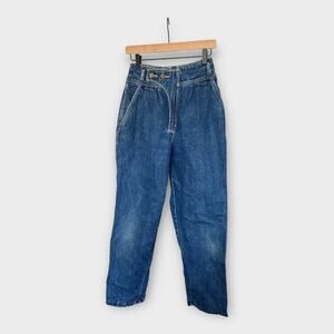 Vintage 80s BonJour High Waisted Tapered Mom Jeans Asymmetrical Waist size 8